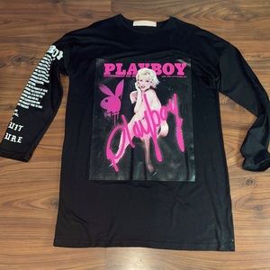 Long sleeve T-shirt dress playboyxmisguided